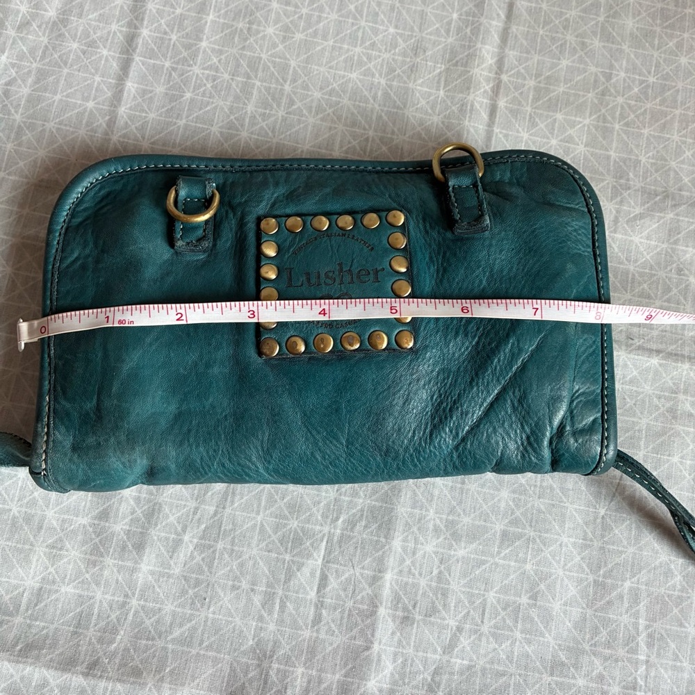 Lusher Deep Teal Leather Crossbody Phone Wallet - Picture 5 of 6